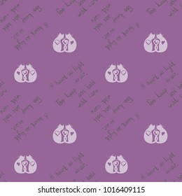The vector image and seamless pattern "cats in love", a series of different designs