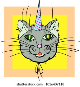 The vector image and seamless pattern "cats in love", a series of different designs