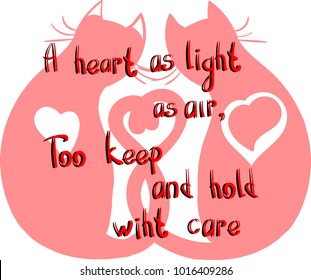 The vector image and seamless pattern "cats in love", a series of different designs