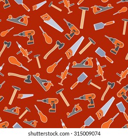 Vector image of a seamless pattern with diffirent tools for home work