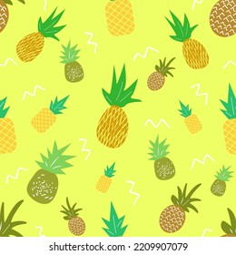 Imagen vectorial. Patrón sin foco. Piñas.