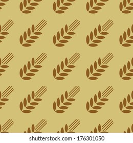 vector image of seamless pattern with wheat