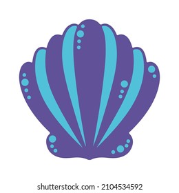 Vector image of seashell. Logo symbol. Element of underwater flora and fauna, hand-drawn.