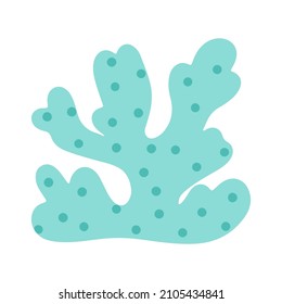 Vector image of seaweed, logo symbol. Element of underwater flora and fauna, hand-drawn.