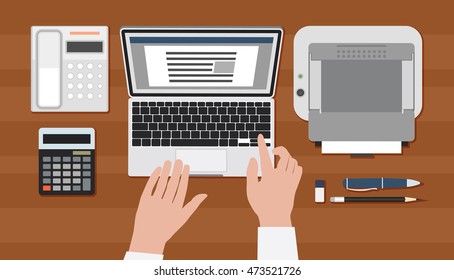 Vector image of Secretary workplace