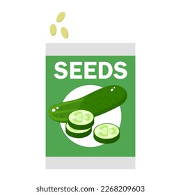 Vector image of seeds for seedlings. A design element for farm and garden maintenance. Caring for seedlings in spring and summer.
