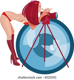 vector image sensuality photographer. may by use for photo booklet and etc.