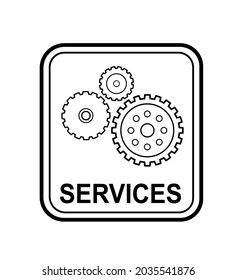 Vector image services sign on white background 