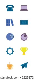 vector image set of 10 business icons with white background