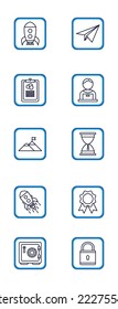 conjunto de imágenes vectoriales de 10 iconos empresariales con fondo blanco