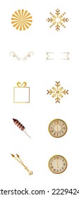 vector image set of 10 christmas icons white background