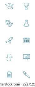 vector image set of 10 education images with white background