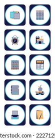 vector image set of 10 education images with white background