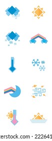 conjunto de imágenes vectoriales de 10 iconos meteorológicos con fondo blanco