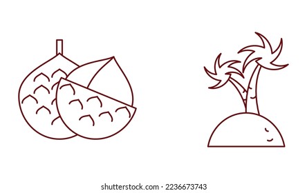 vector image set of 2 culture of india icons with white background