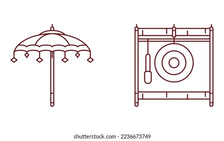 Vektorgrafik-Set von 2 Kulturen von Icons mit weißem Hintergrund