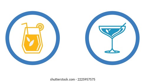 vector image set of 2 drinks image with white background