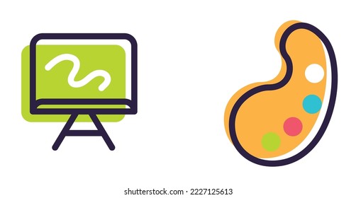 vector image set of 2 education images with white background