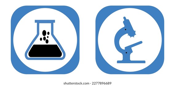 vector image set of 2 health icons with blue background and blue border