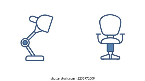 vector image set of 2 home furniture icons with white background