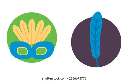 vector image set of 2 icons of brazilian culture with white background