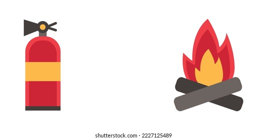 vector image set of 2 images of firefighters with white background