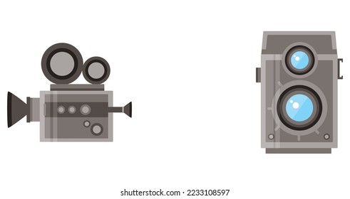 vector image set of 2 photography and video accessories icons on white background