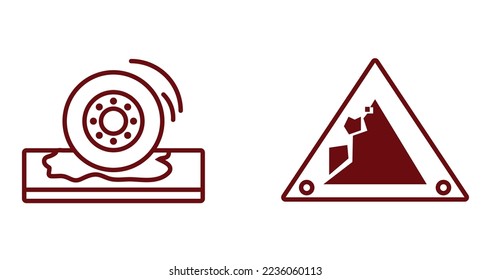 vector image set of 2 road and mobility icons with white background