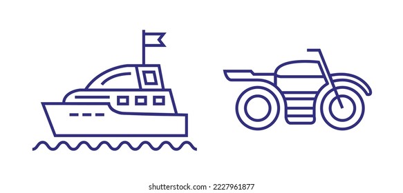 vector image set of 2 transportation icons with white background