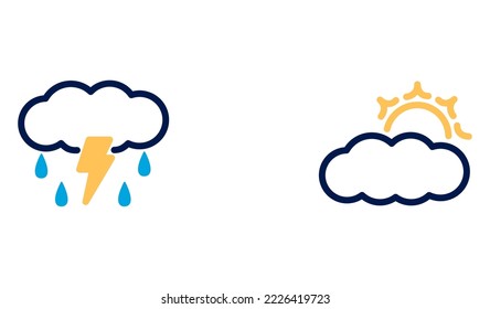 vector image set of 2 weather icons with white background