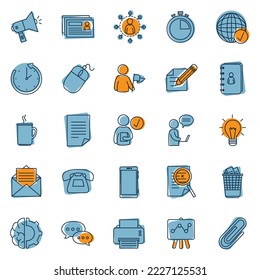 vector image set of 25 finance images with white background