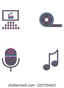 vector image set of 4 art icons with white background