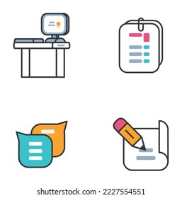 vector image set of 4 education icons with white background