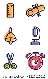 vector image set of 6 education images with white background