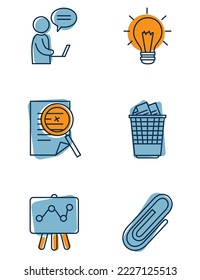 vector image set of 6 finance images with white background