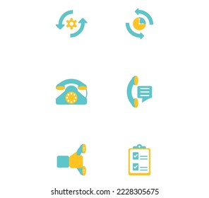 vector image set of 6 help icons with white background