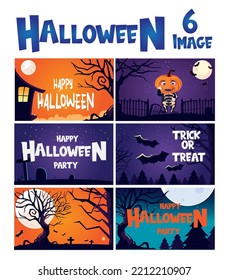 vector image set of 6 images of the day of the witches