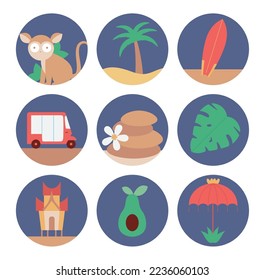 vector image set of 9 culture of india icons with white background