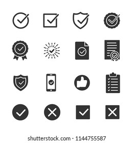 Vector image set of approve icons.