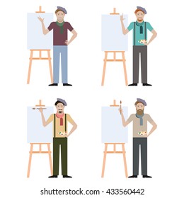 Vector image of the set of Artists