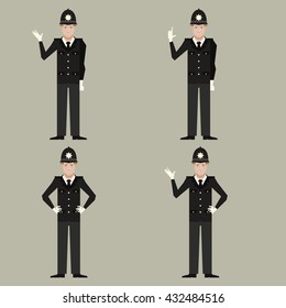 Vector image set of British Policemen