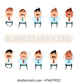 Vector image of the set of business cartoon men