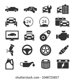Vector image set of car service icons.