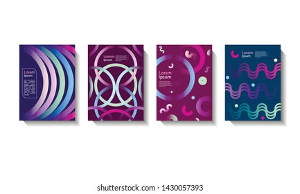 Vector image. A set of cards for business with abstract forms with web colors.