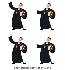 Vector image of a Set of Catholic priests