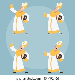 Vector image of a Set of Catolic Popes