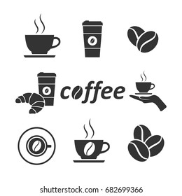 Vector image of set of coffee icons.