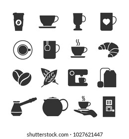 Vector image set of coffee and tea icons.