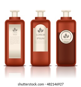 Vector image of the set of Cosmetic bottles