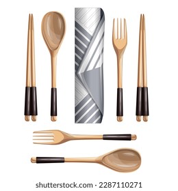 Vector image of a set of cutlery. Cartoon style. EPS 10